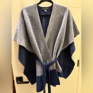 Eileen Fisher Gray and Navy Shawl
